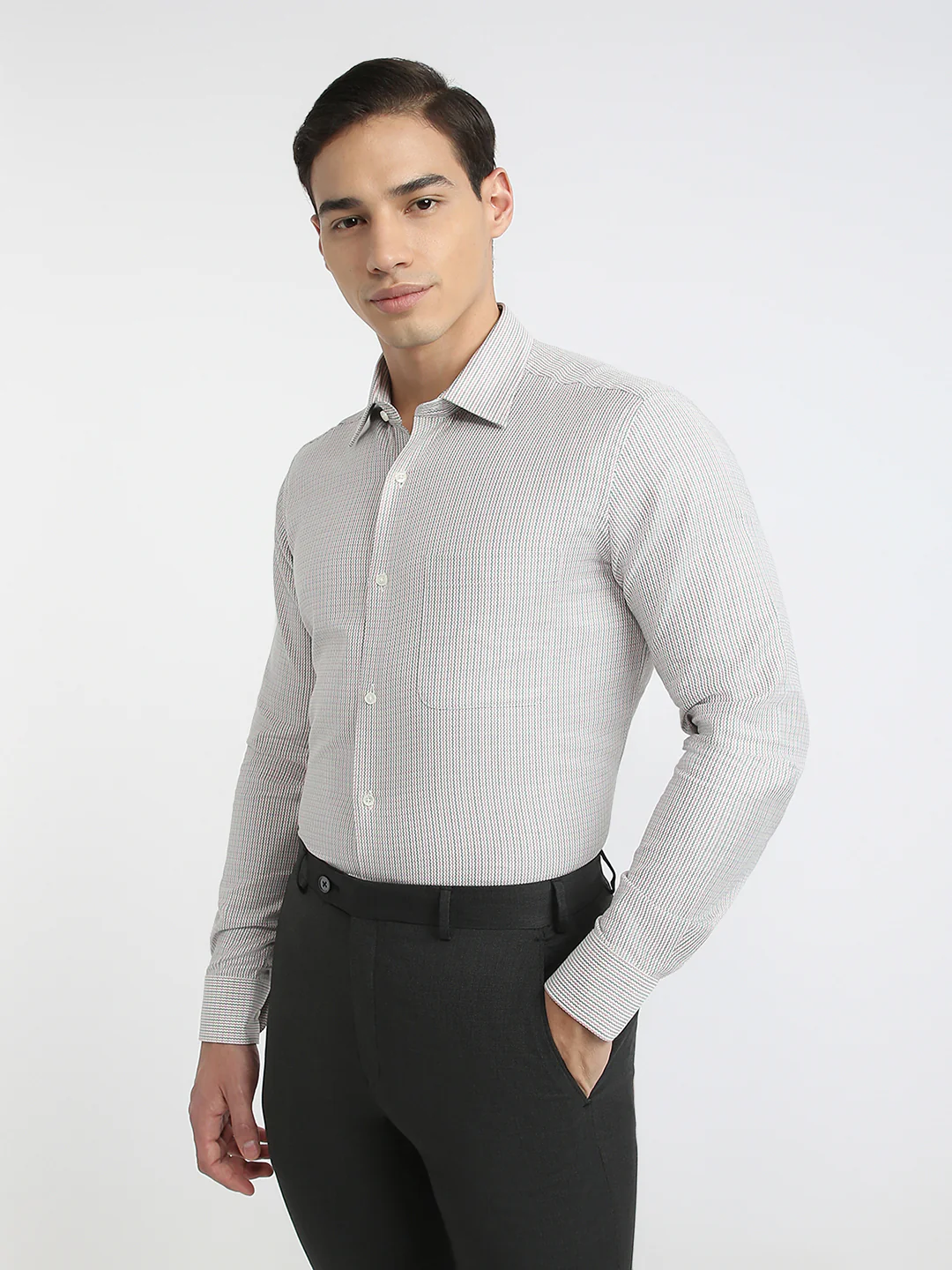 Raymond Men Brown Structure Regular Fit Cotton Formal Shirt - Image 3