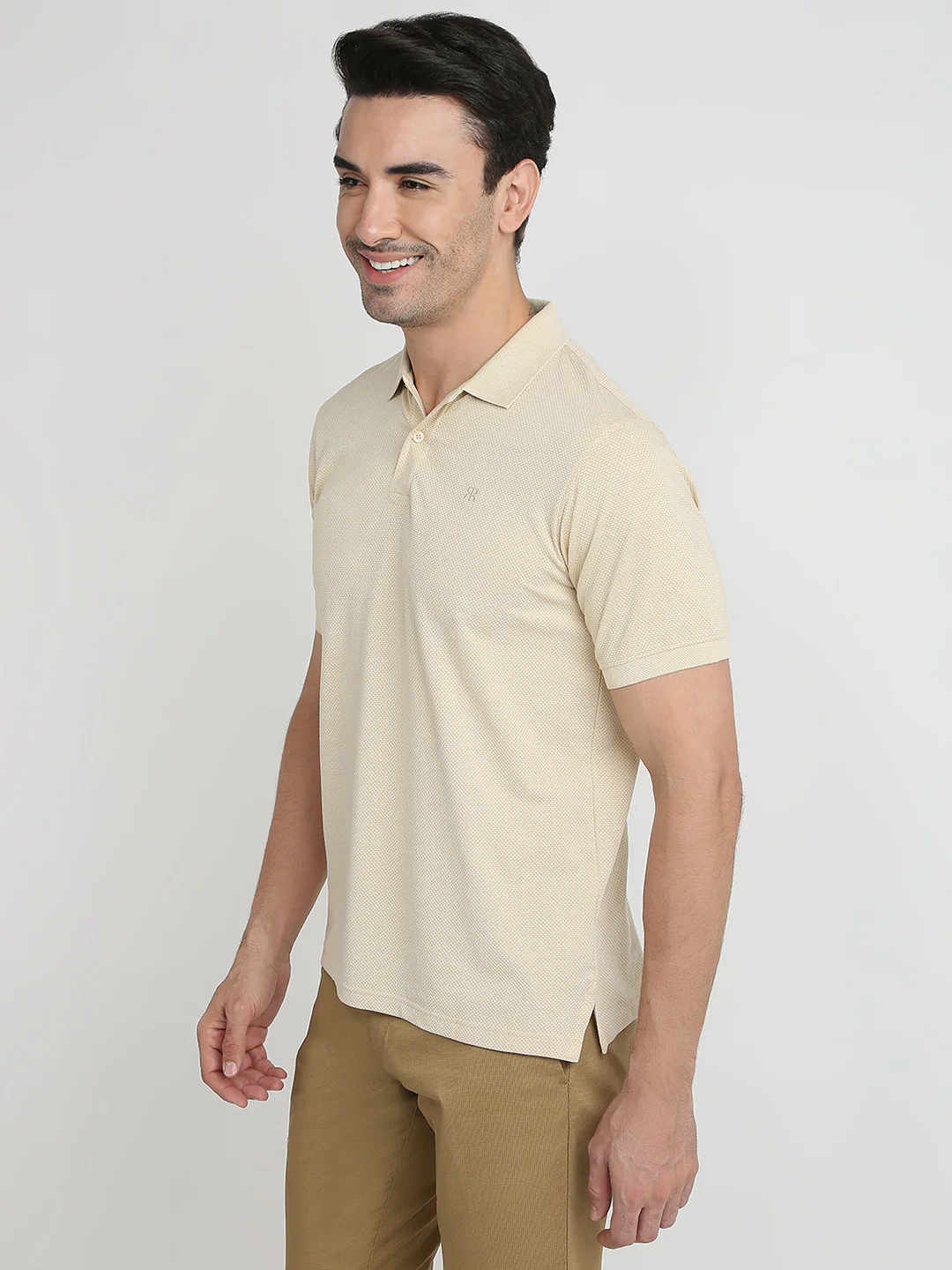 Raymond Men Brown Structure Regular Fit Modal Blend Half Sleeve T-Shirt - Image 2