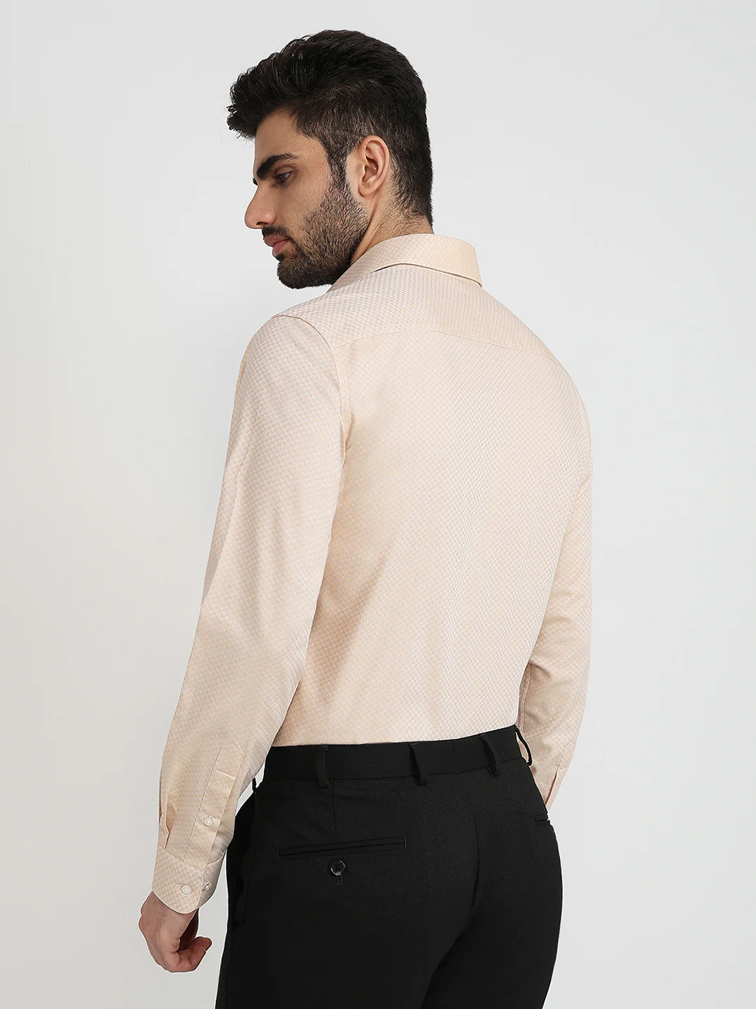 Raymond Men Brown Structure Slim Fit Cotton Formal Shirt - Image 4