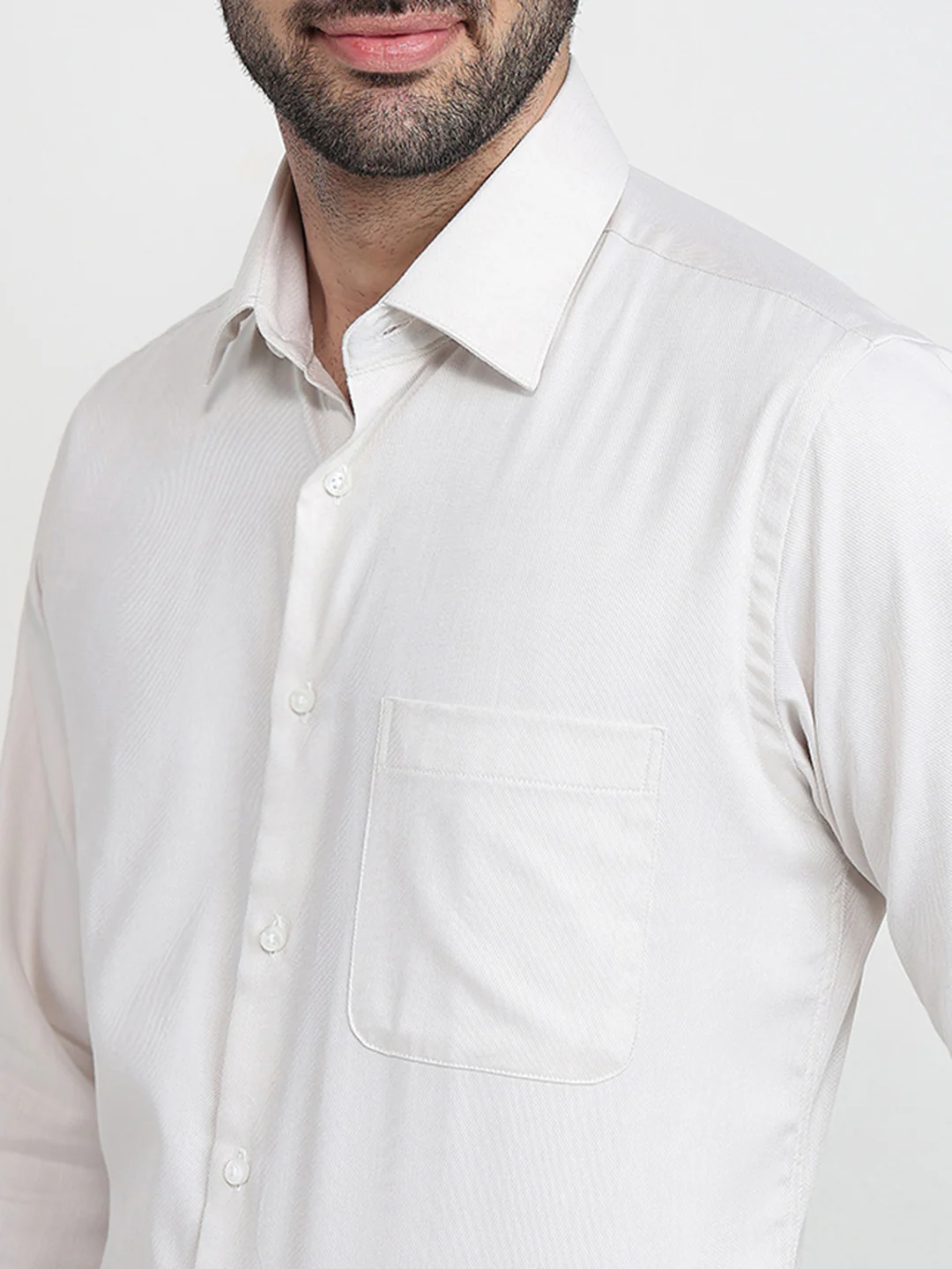 Raymond Men Brown Structure Slim Fit Cotton Full Sleeve Formal Shirt - Image 5