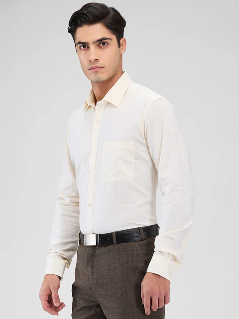 Raymond Men Brown Structure Slim Fit Cotton Shirt - Image 3