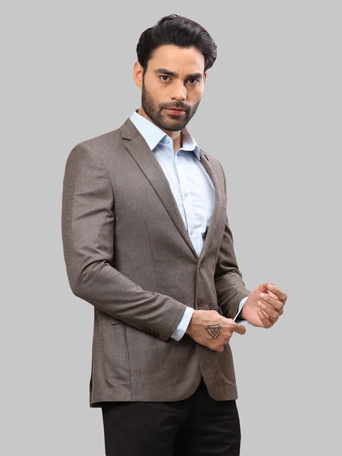 Raymond Men Brown Structure Slim Fit Polyester Blend Blazer - Image 2