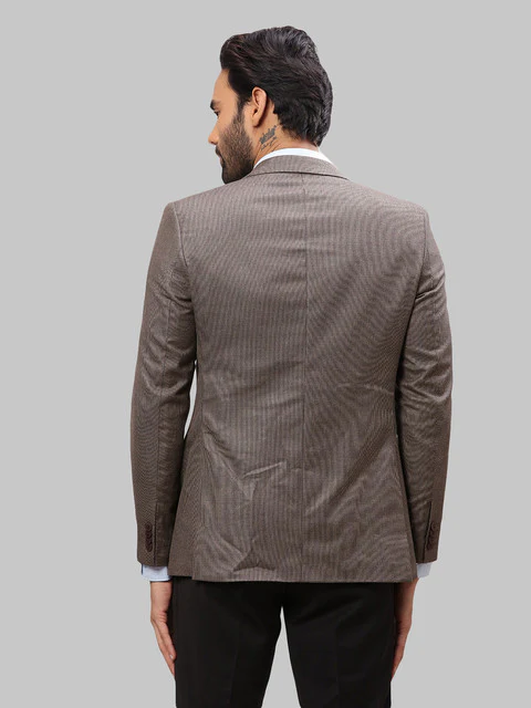 Raymond Men Brown Structure Slim Fit Polyester Blend Blazer - Image 4