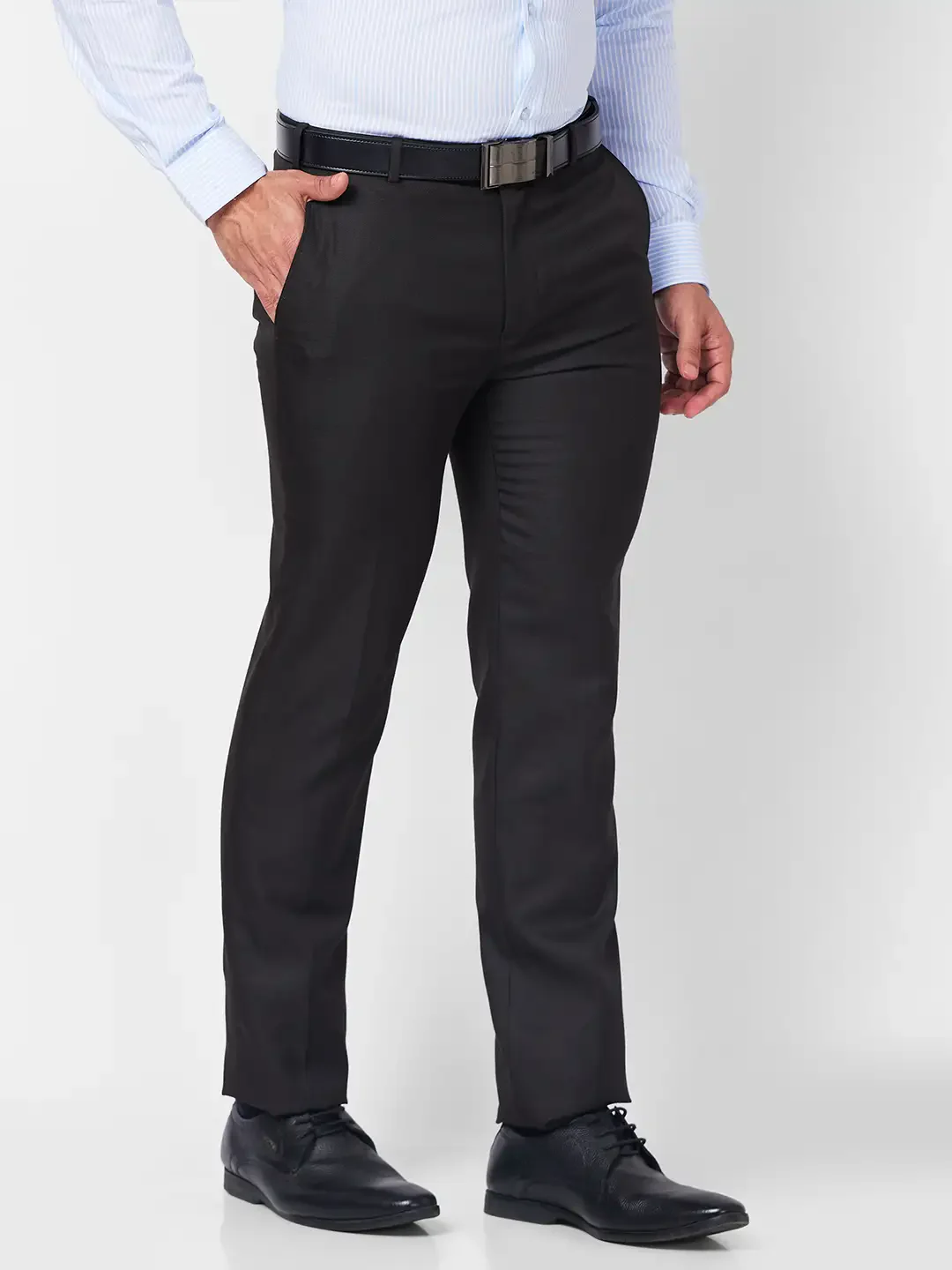 Raymond Men Brown Structure Slim Fit Polyester Blend Trouser - Image 2