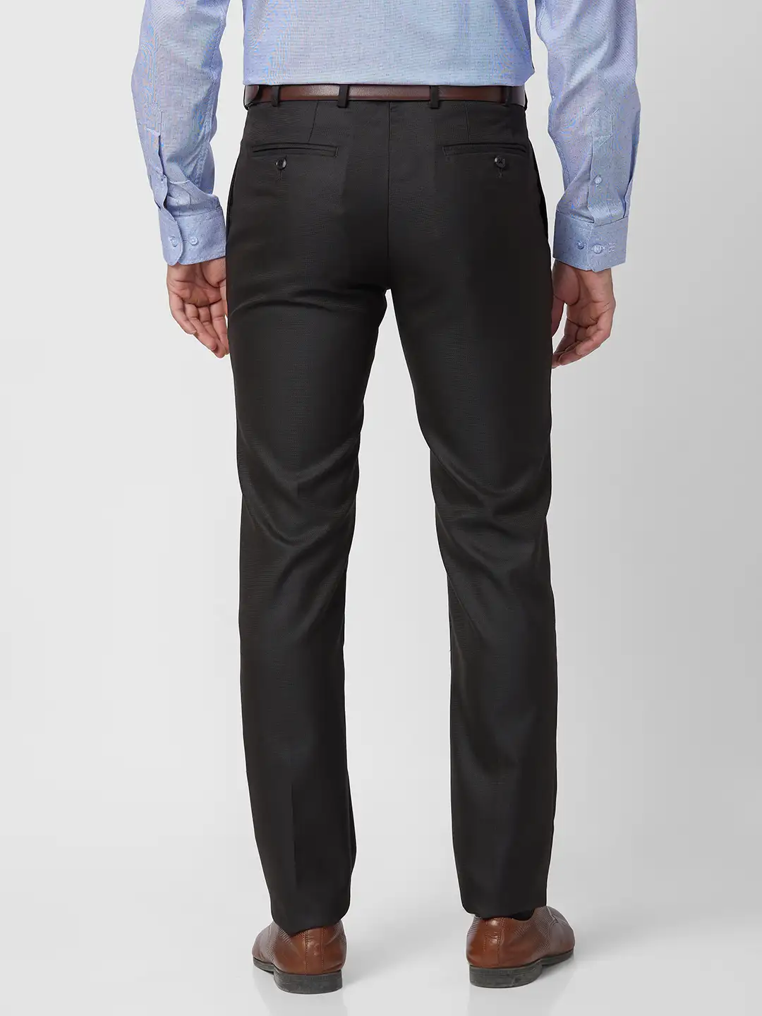 Raymond Men Brown Structure Slim Fit Polyester Blend Trouser - Image 4
