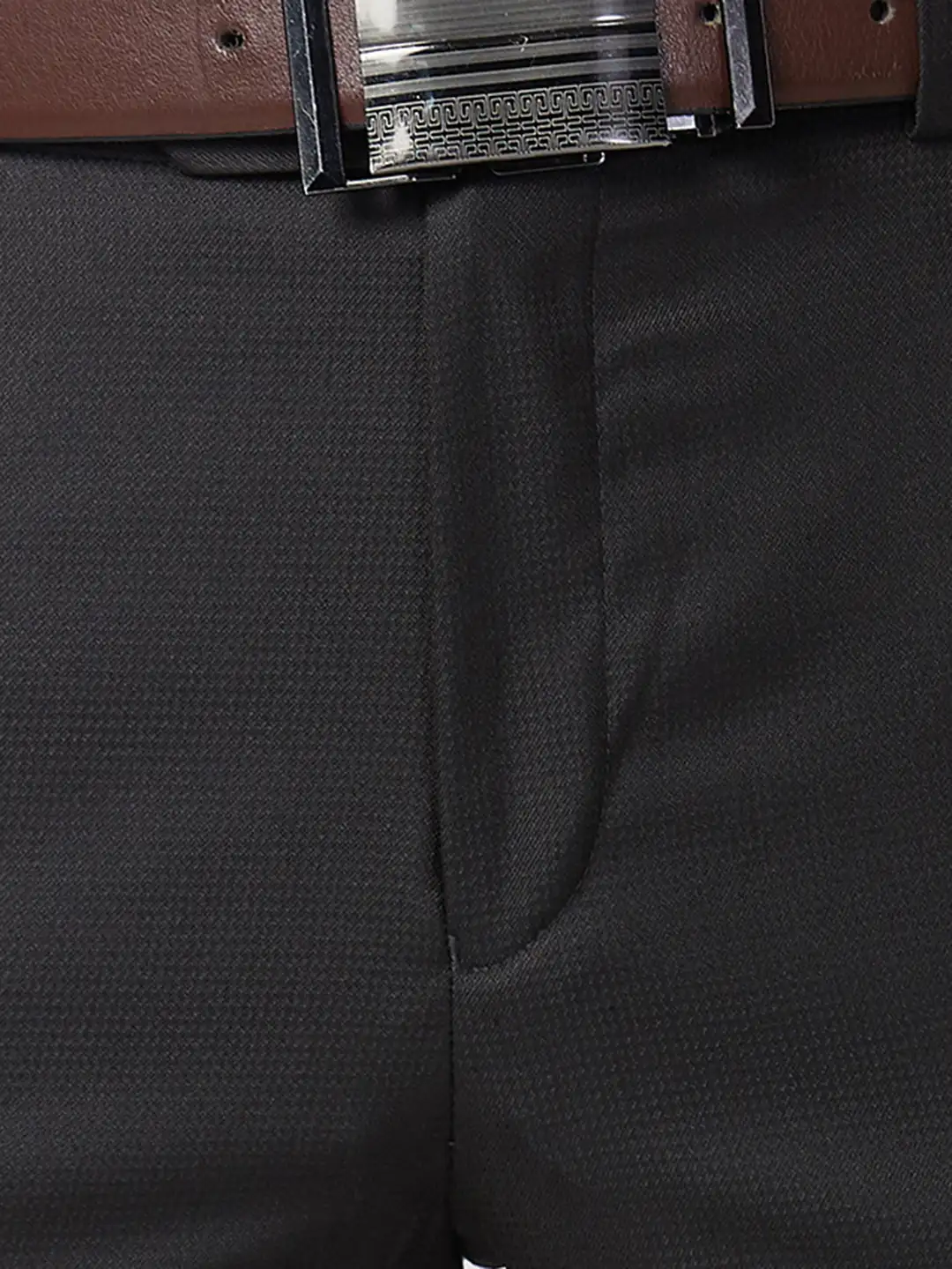 Raymond Men Brown Structure Slim Fit Polyester Blend Trouser - Image 7