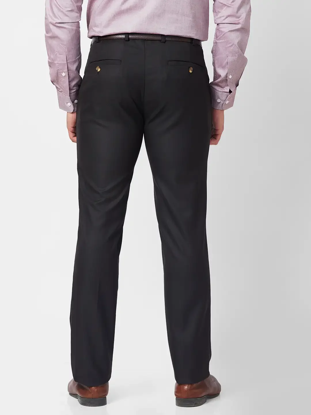 Raymond Men Brown Structure Slim Fit Polyester Blend Trouser - Image 4