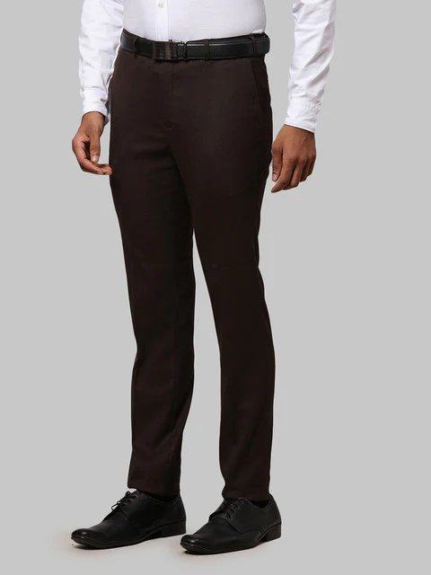 Raymond Men Brown Structure Slim Fit Polyester Blend Trouser - Image 3