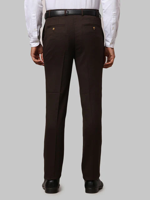 Raymond Men Brown Structure Slim Fit Polyester Blend Trouser - Image 5