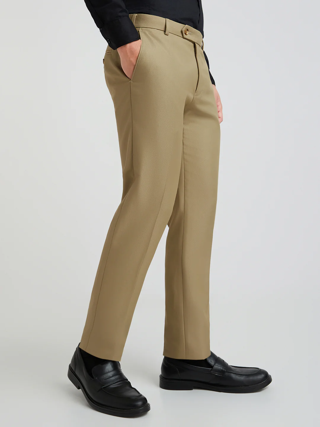Raymond Men Brown Structure Slim Fit Polyester Blend Trouser - Image 2