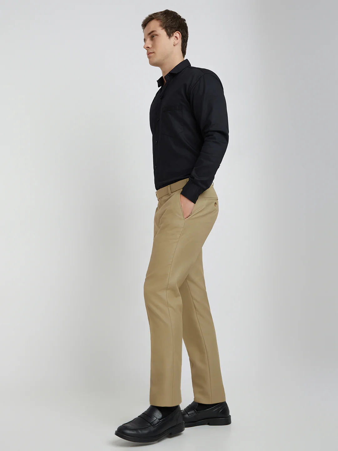 Raymond Men Brown Structure Slim Fit Polyester Blend Trouser - Image 5