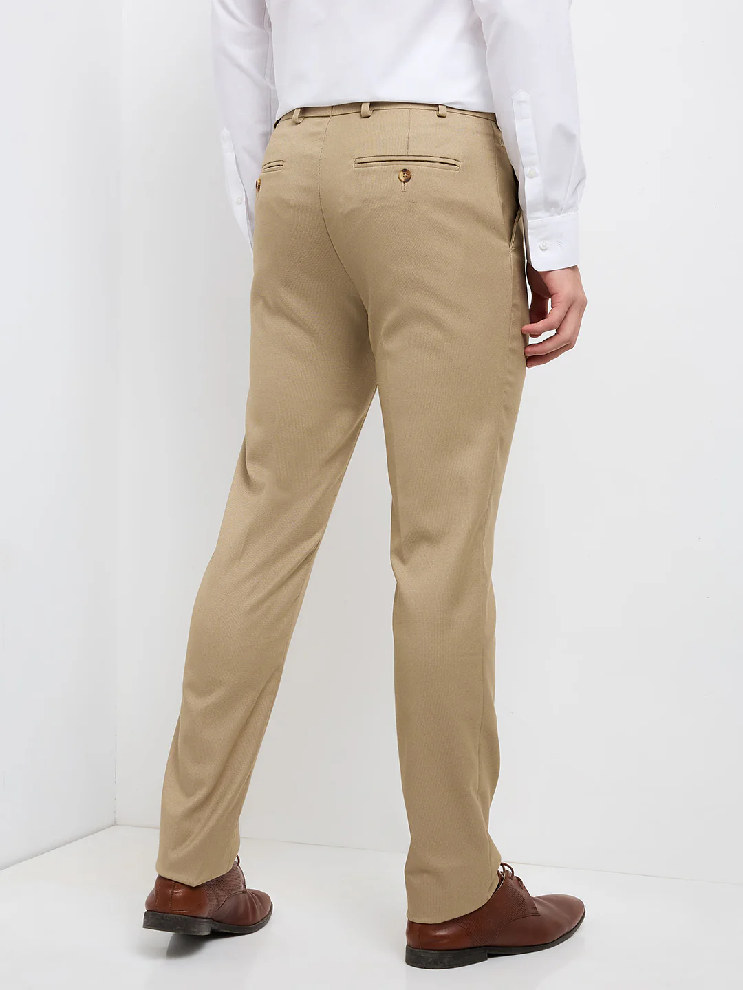 Raymond Men Brown Structure Slim Fit Polyester Blend Trouser - Image 4