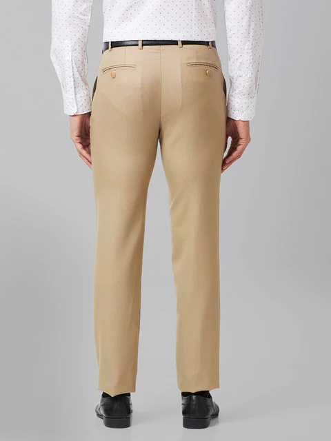 Raymond Men Brown Structure Slim Fit Polyester Blend Trouser - Image 4