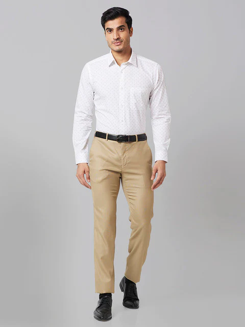 Raymond Men Brown Structure Slim Fit Polyester Blend Trouser - Image 5
