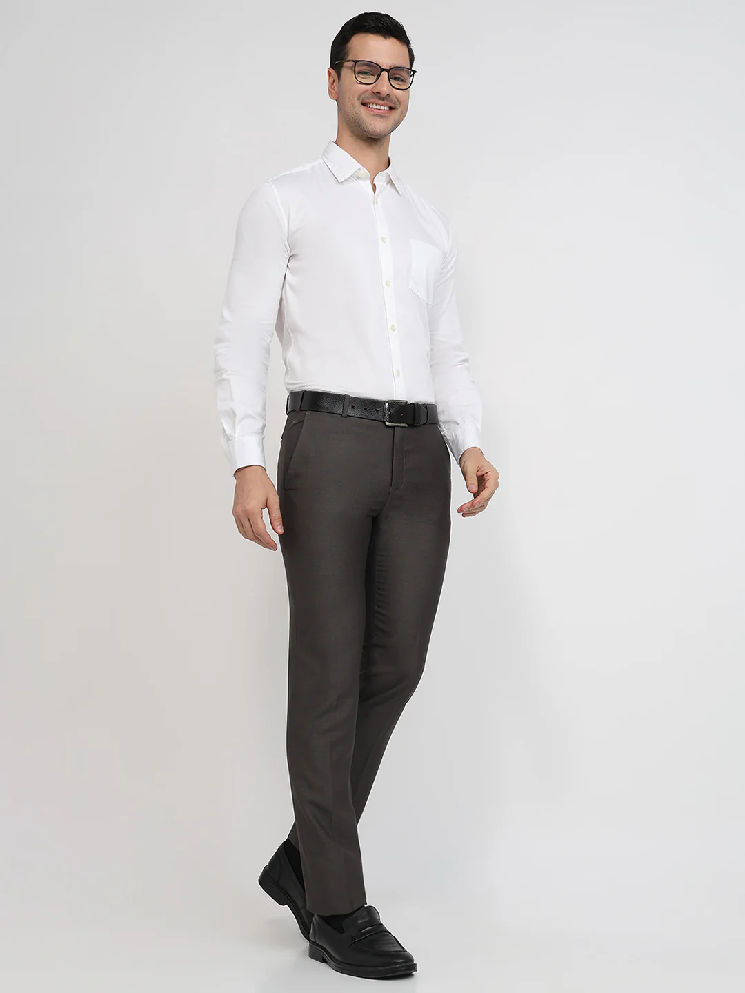 Raymond Men Brown Structure Slim Fit Polyester Blend Trouser - Image 5