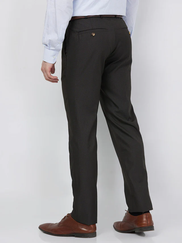 Raymond Men Brown Structure Slim Fit Polyester Blend Trouser - Image 5