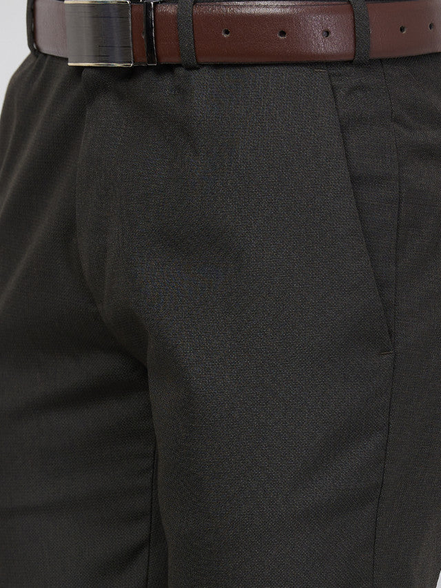 Raymond Men Brown Structure Slim Fit Polyester Blend Trouser - Image 7
