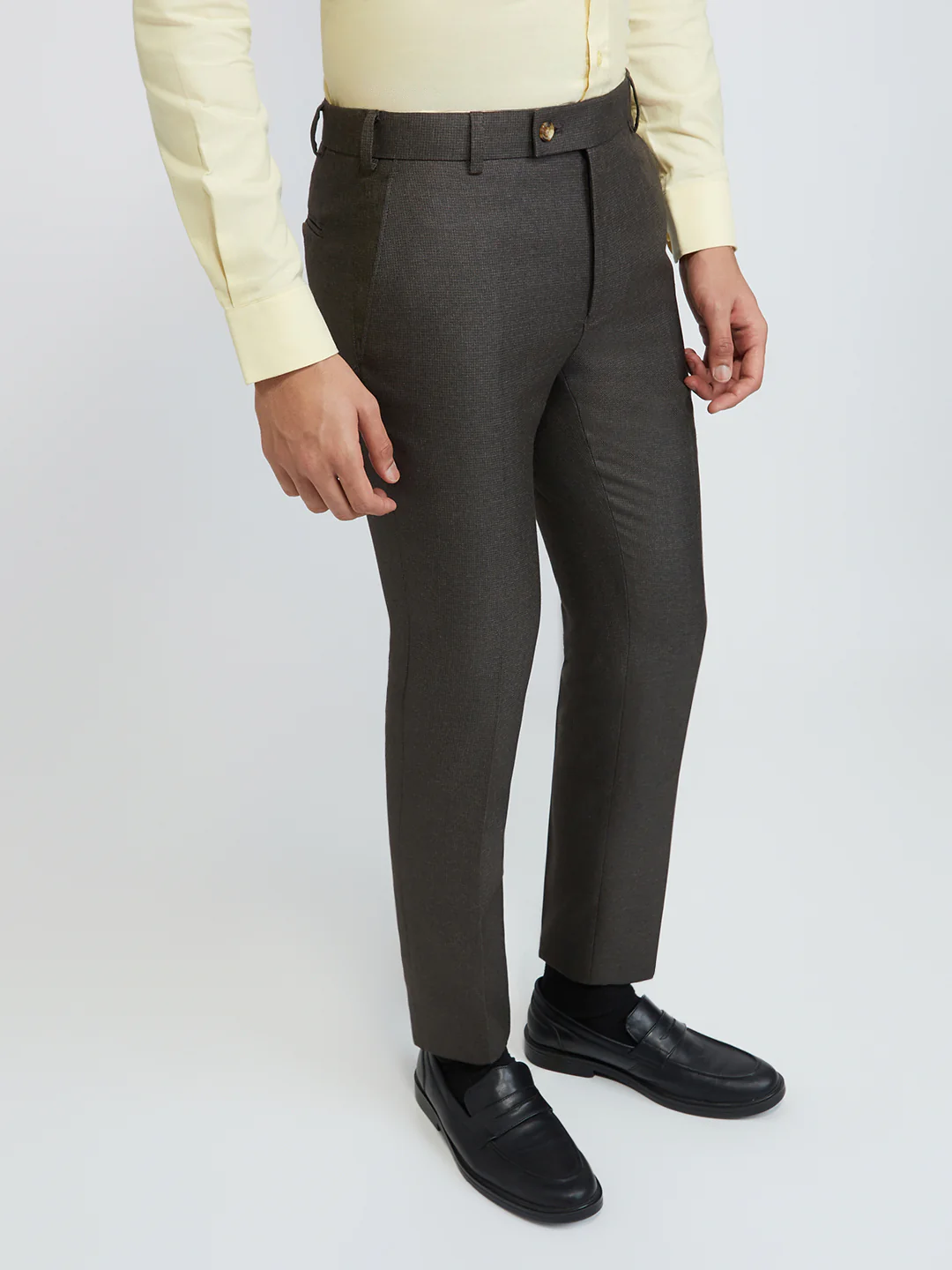 Raymond Men Brown Structure Slim Fit Polyester Blend Trouser - Image 4