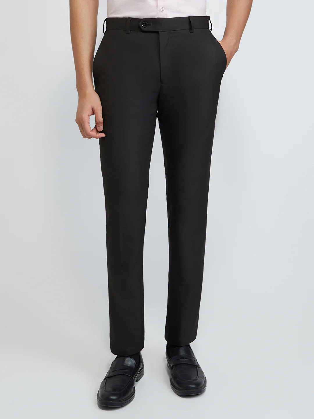 Raymond Men Brown Structure Slim Fit Polyester Blend Trouser