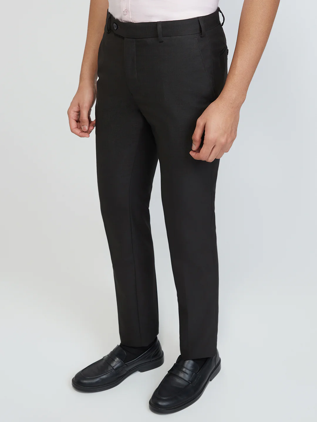 Raymond Men Brown Structure Slim Fit Polyester Blend Trouser - Image 3