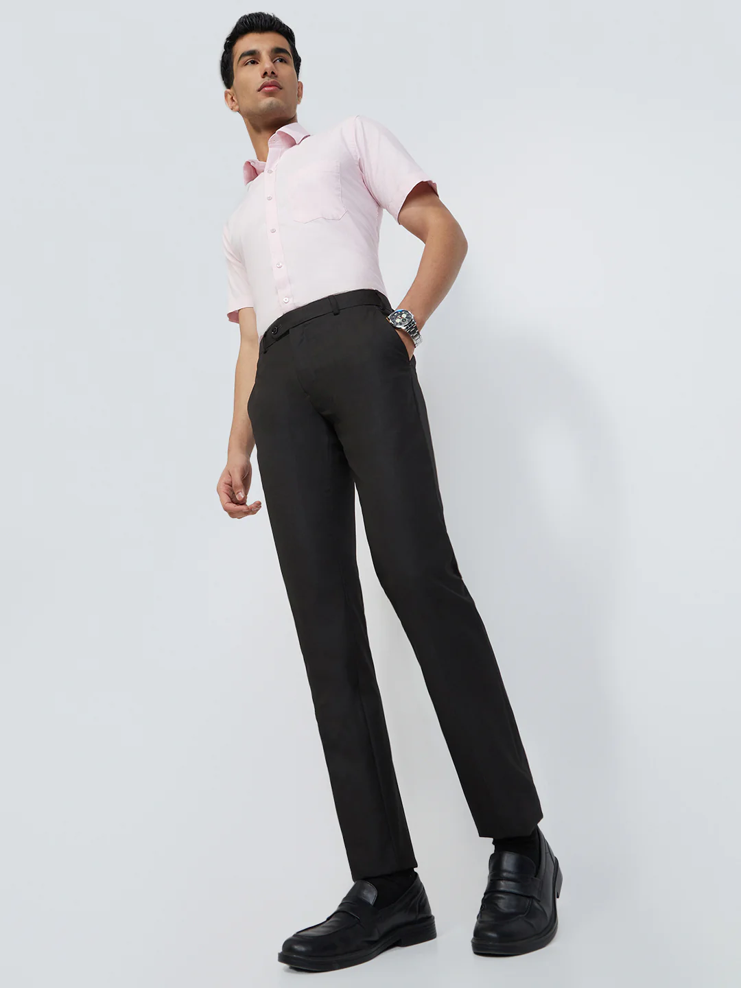 Raymond Men Brown Structure Slim Fit Polyester Blend Trouser - Image 5