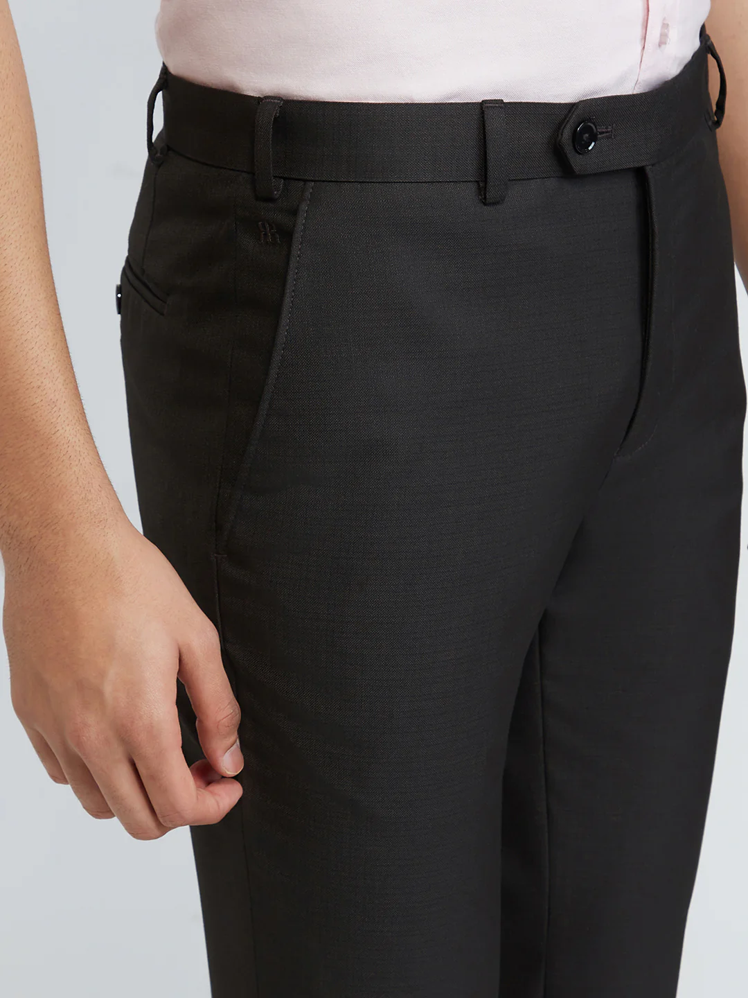 Raymond Men Brown Structure Slim Fit Polyester Blend Trouser - Image 6