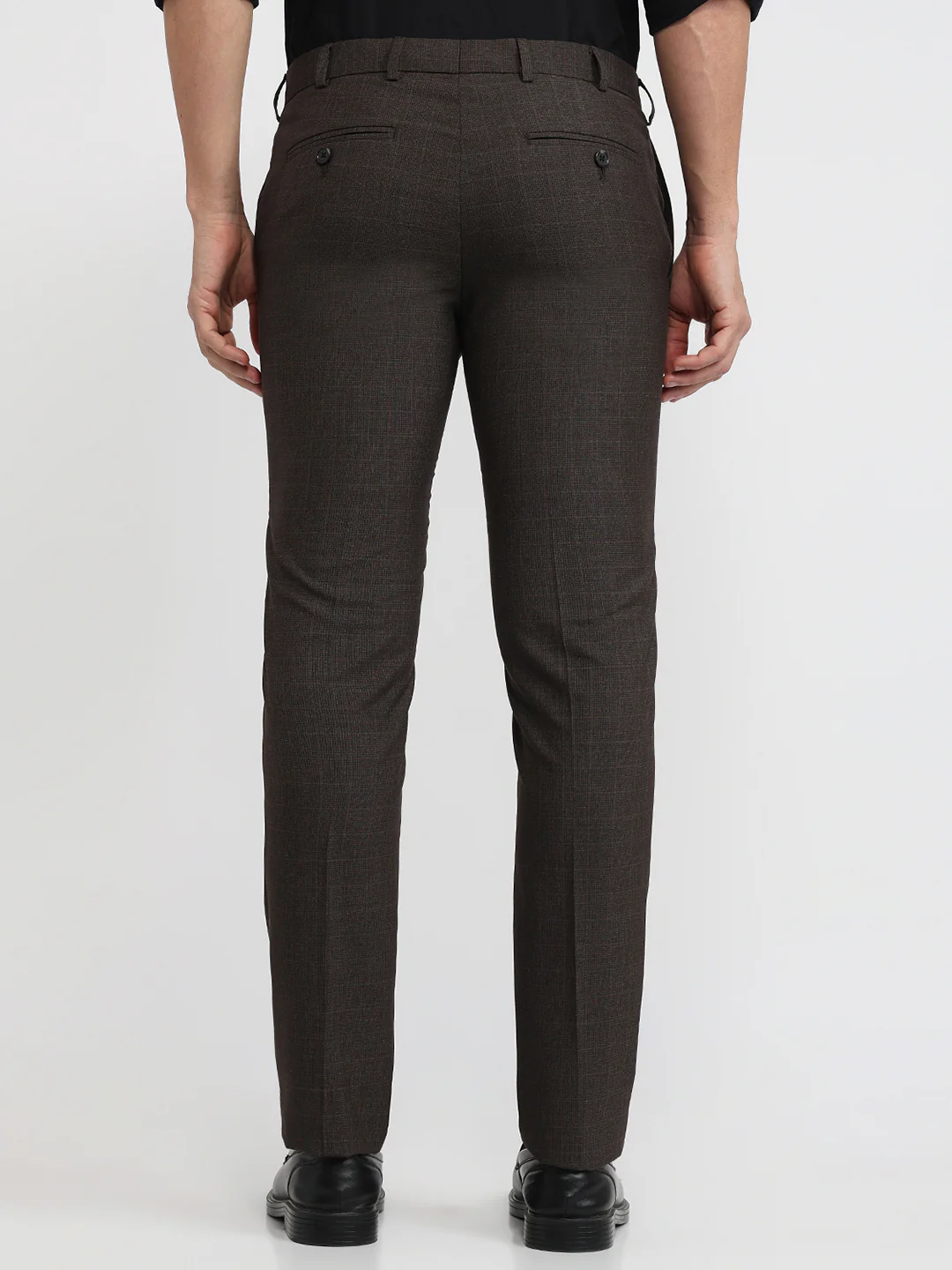 Raymond Men Brown Structure Slim Fit Polyester Blend Trouser - Image 4