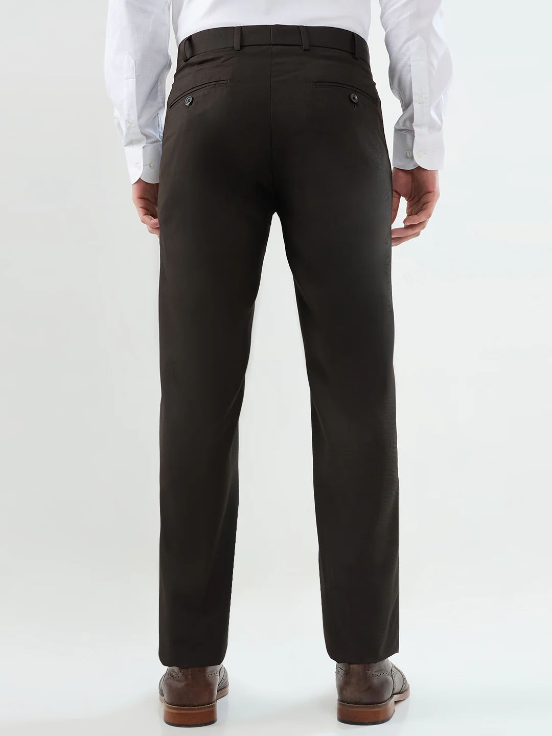 Raymond Men Brown Structure Slim Fit Polyester Blend Trouser - Image 4