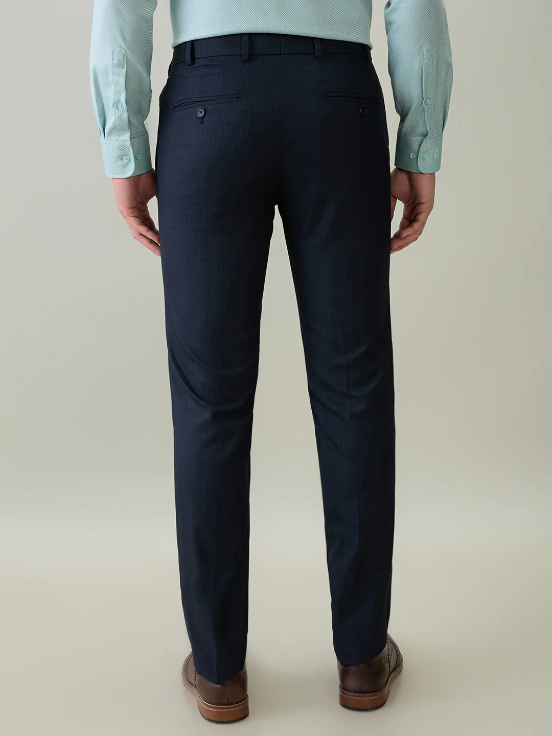 Raymond Men Brown Structure Slim Fit Polyester Blend Trouser - Image 4