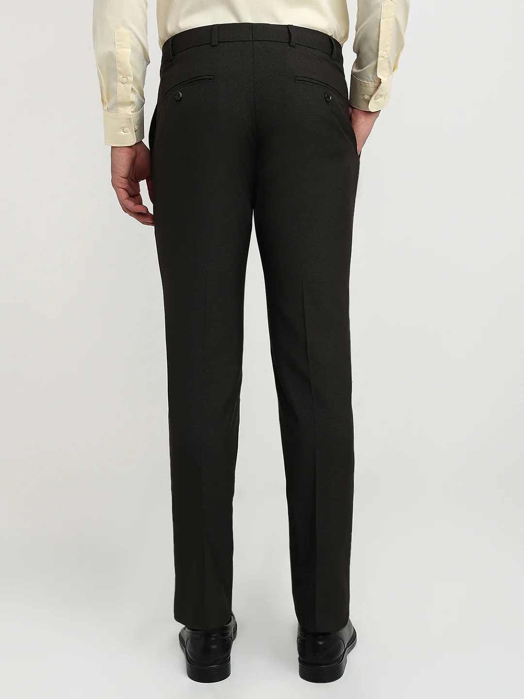 Raymond Men Brown Structure Slim Fit Polyester Blend Trouser - Image 4