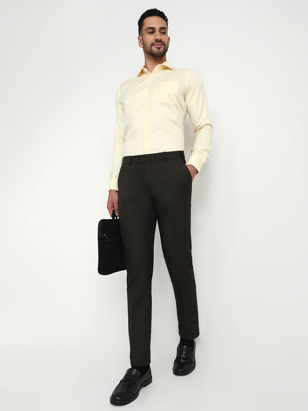 Raymond Men Brown Structure Slim Fit Polyester Blend Trouser - Image 5