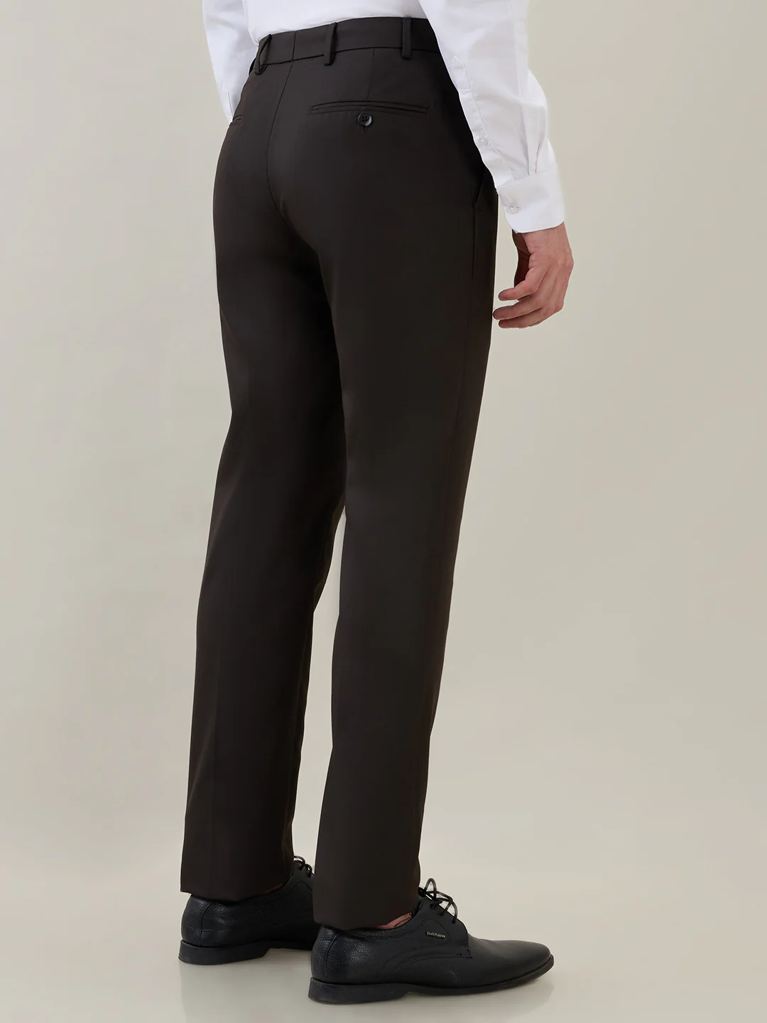 Raymond Men Brown Structure Slim Fit Polyester Blend Trouser - Image 4