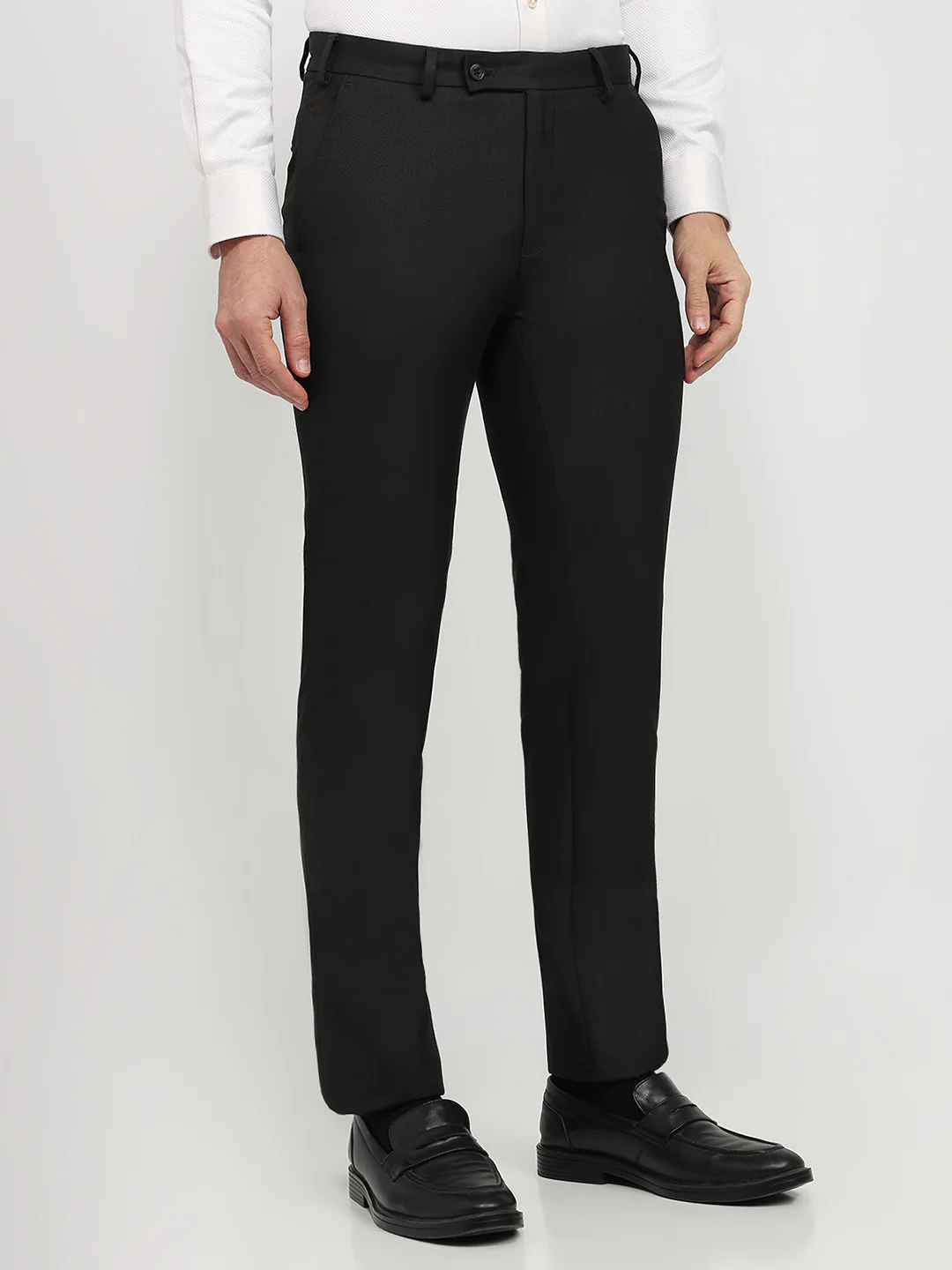 Raymond Men Brown Structure Slim Fit Polyester Blend Trouser - Image 3