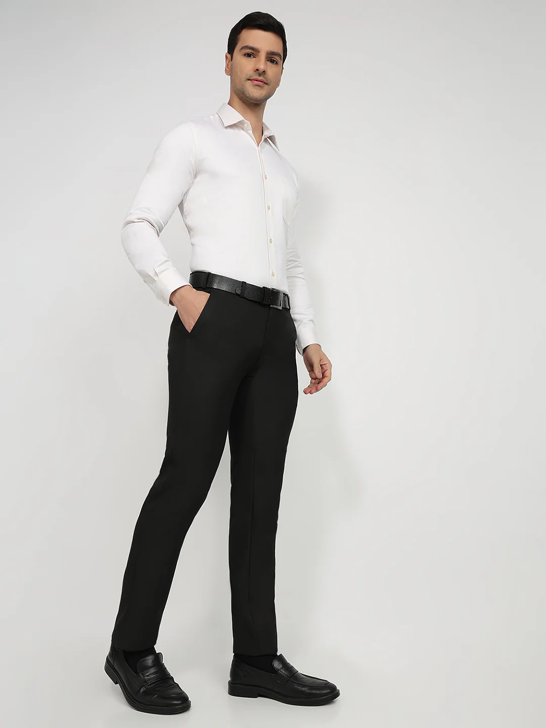 Raymond Men Brown Structure Slim Fit Polyester Blend Trouser - Image 5