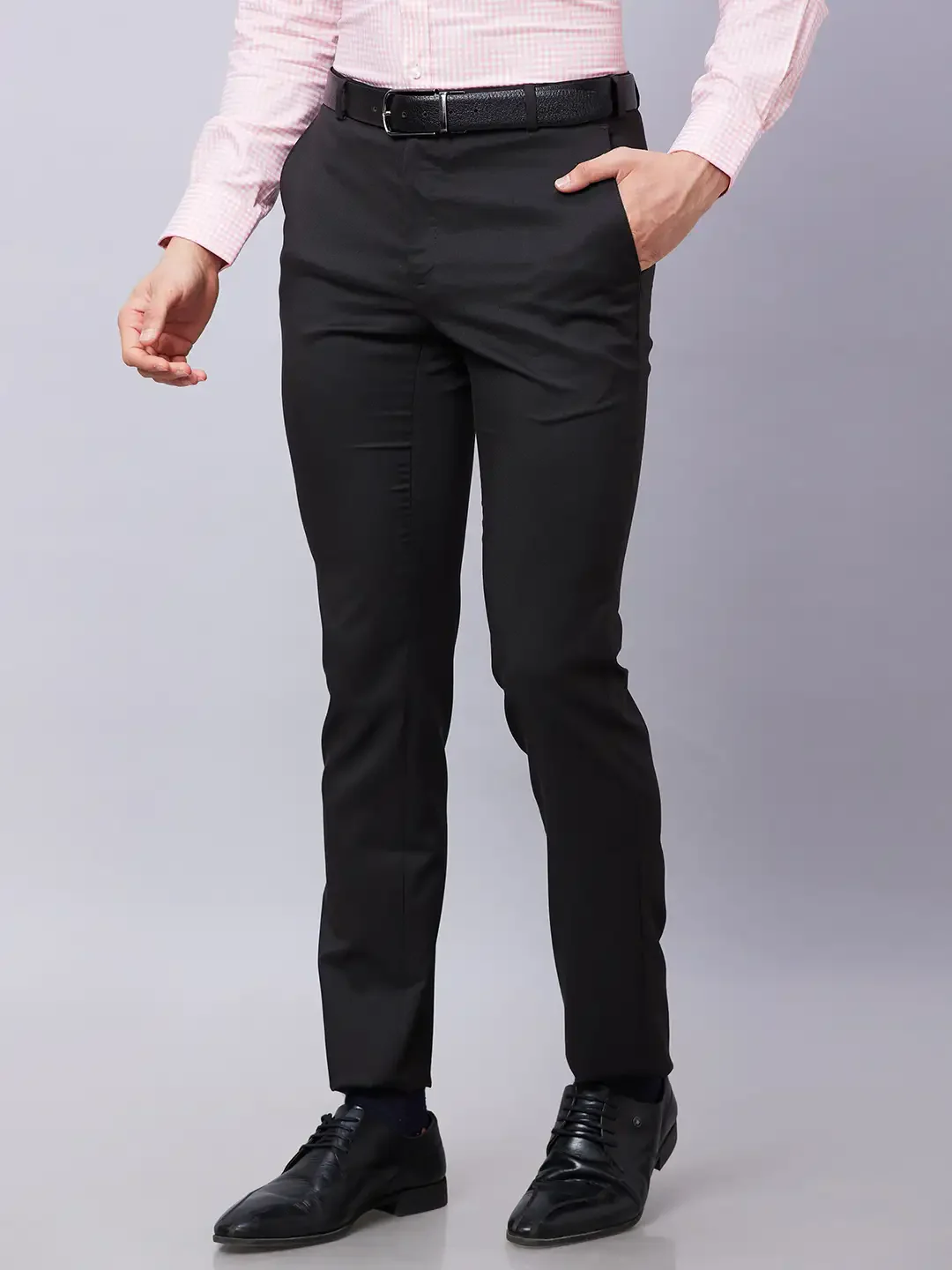 Raymond Men Brown Structure Slim Fit Polyester Blend Trousers - Image 3