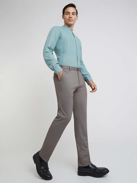 Raymond Men Brown Structure Slim Fit Terylene Blend Trouser - Image 5