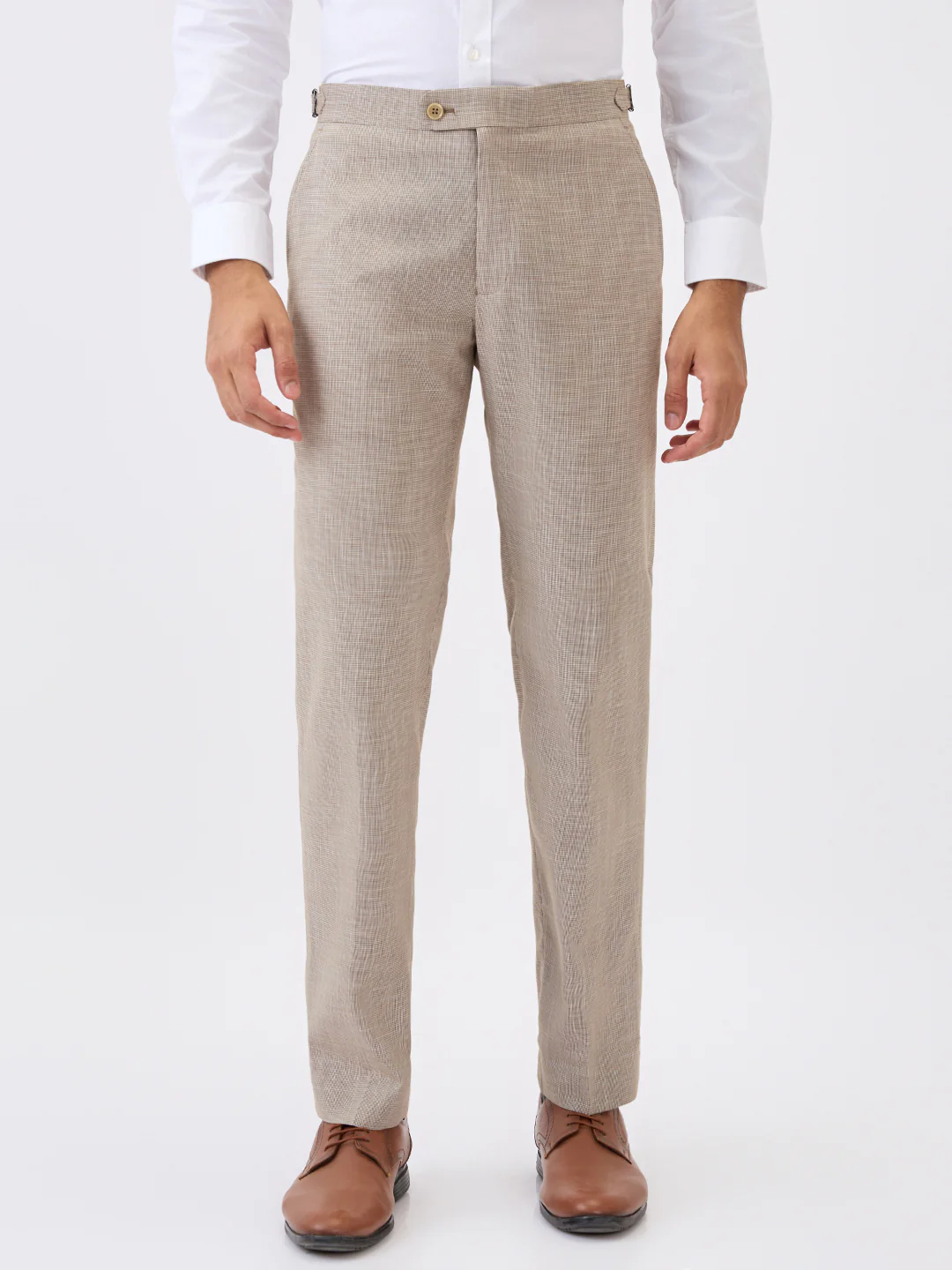 Raymond Men Brown Structure Slim Fit Terylene Blend Trouser