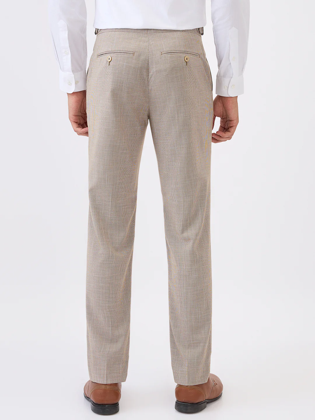Raymond Men Brown Structure Slim Fit Terylene Blend Trouser - Image 4