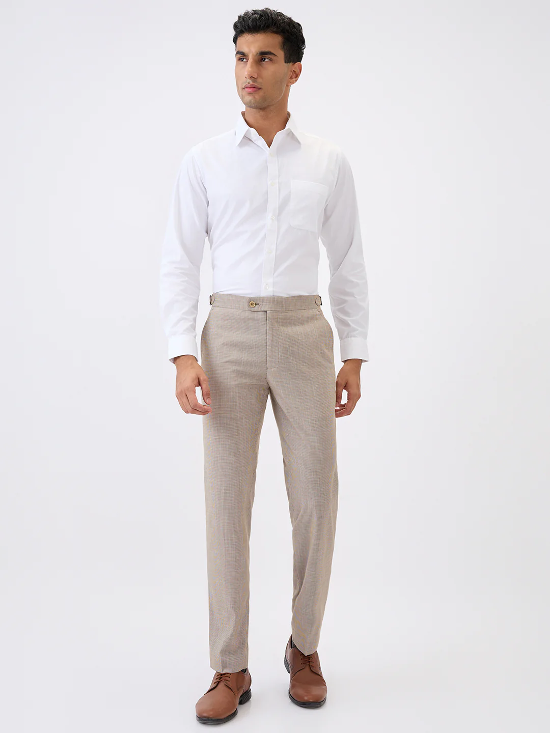 Raymond Men Brown Structure Slim Fit Terylene Blend Trouser - Image 5