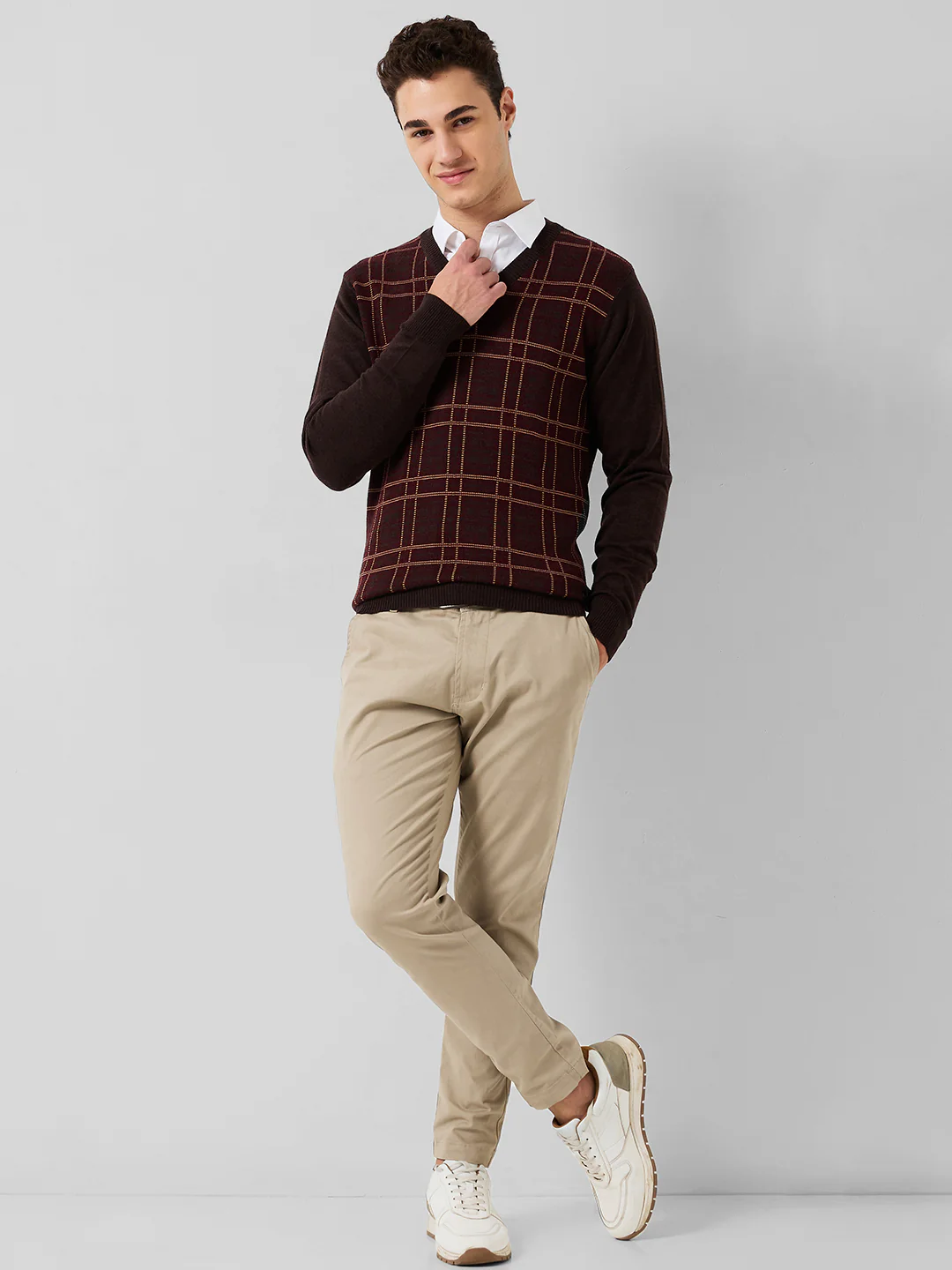 Raymond Men Brown Wrapper Wool Blend Sweatshirt - Image 4
