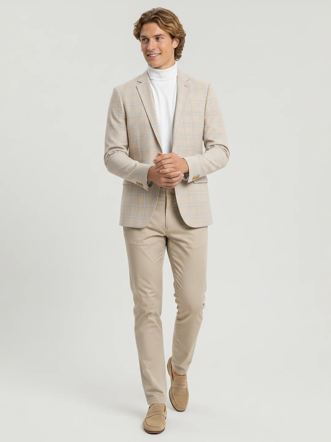 Raymond Men Contemporary Fit Checks Pattern Polyester Blend Full Sleeve Jacket - Image 4