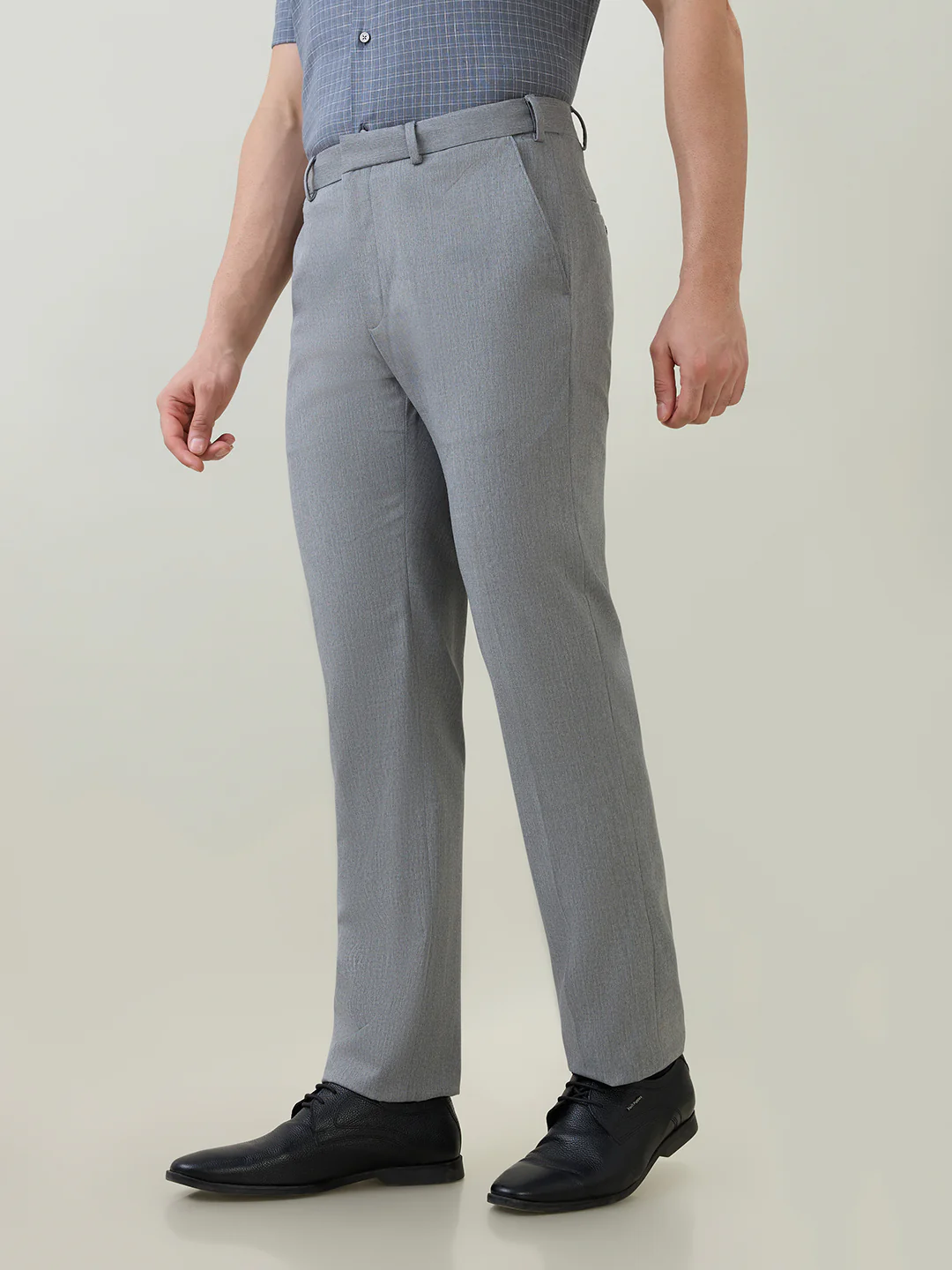 Raymond Men Contemporary Fit Solid Pattern Poly Viscose Blend Flat Front Trouser - Image 2