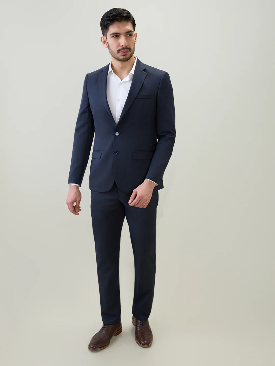 Raymond Men Contemporary Fit Solid Pattern Poly Viscose Blend Full Sleeve Suit - Image 6