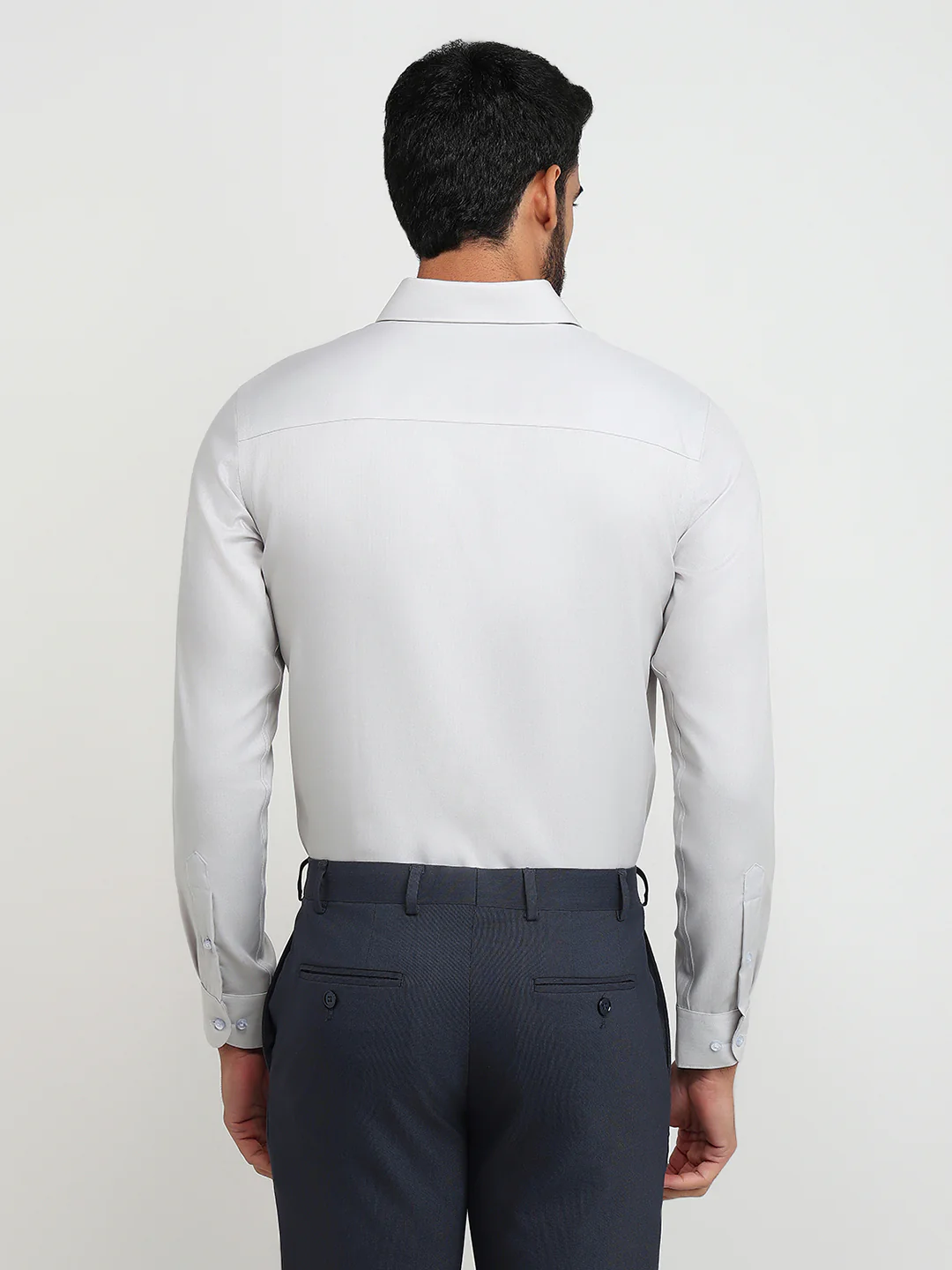 Raymond Men Contemporary Fit Solid Pattern Pure Cotton Full Sleeve Formal Shirt - Image 4