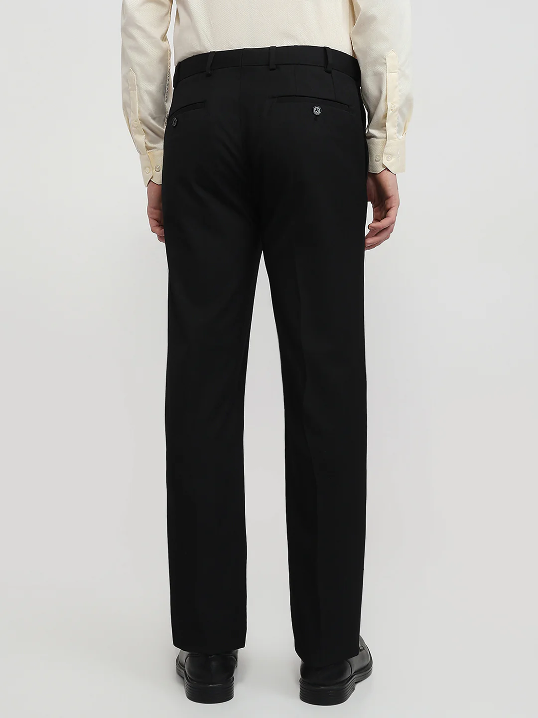 Raymond Men Contemporary Fit Structure Pattern Poly Viscose Blend Flat Front Trouser - Image 4