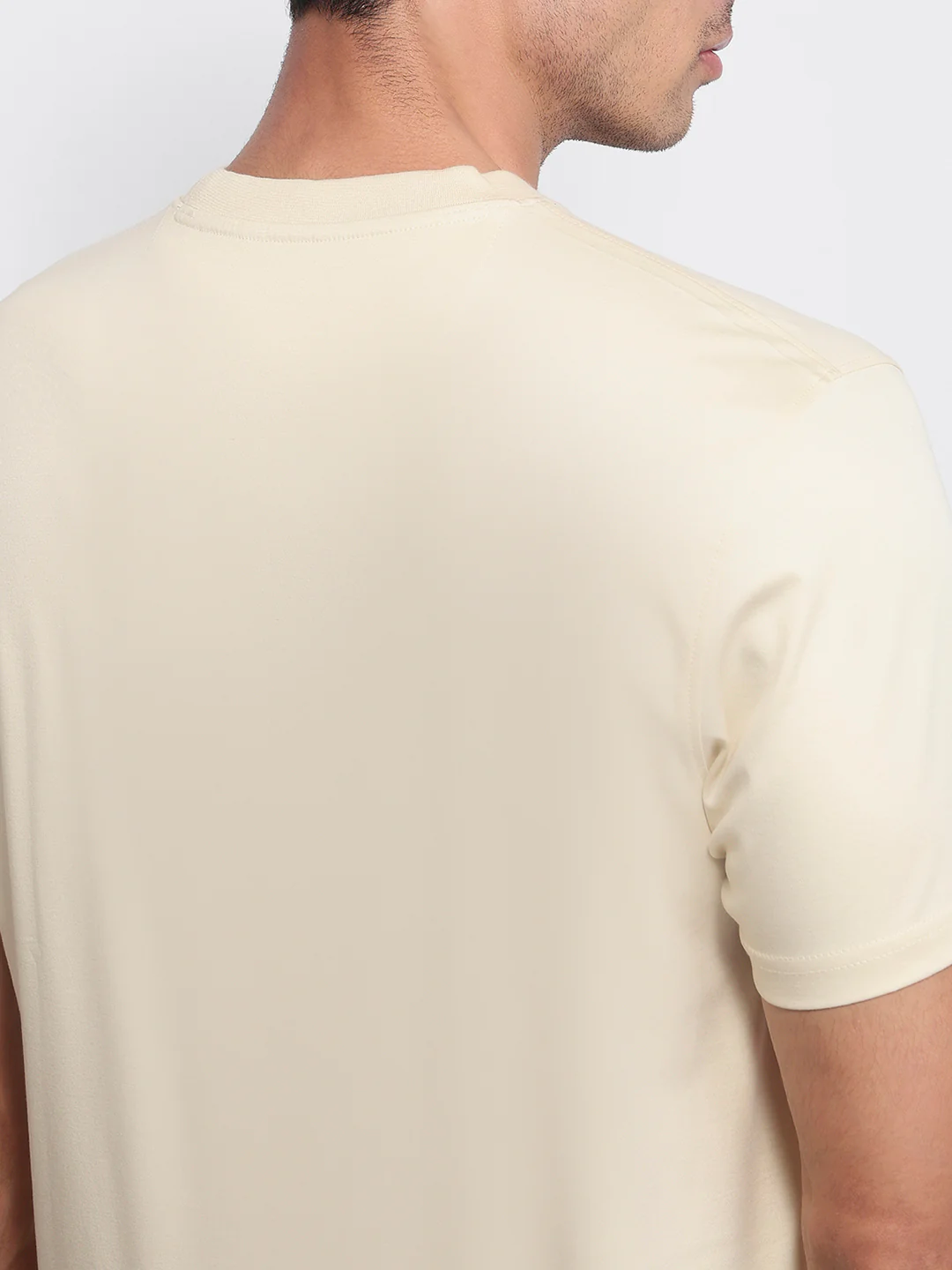 Raymond Men Fawn Regular Fit Solid Crew Neck Collar T-Shirt - Image 7