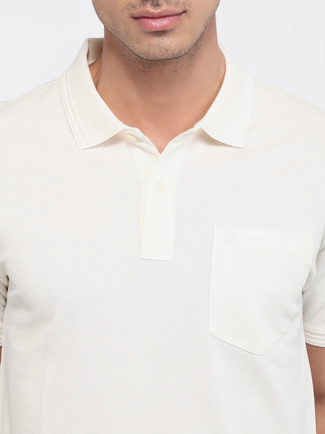 Raymond Men Fawn Regular Fit Solid Polo Neck Collar T-Shirt - Image 6