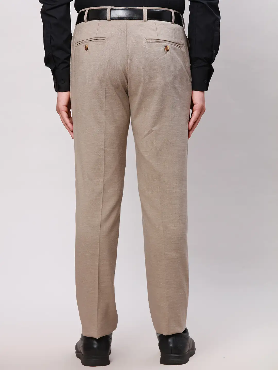 Raymond Men Fawn Slim Fit Solid Polyester Trousers - Image 4