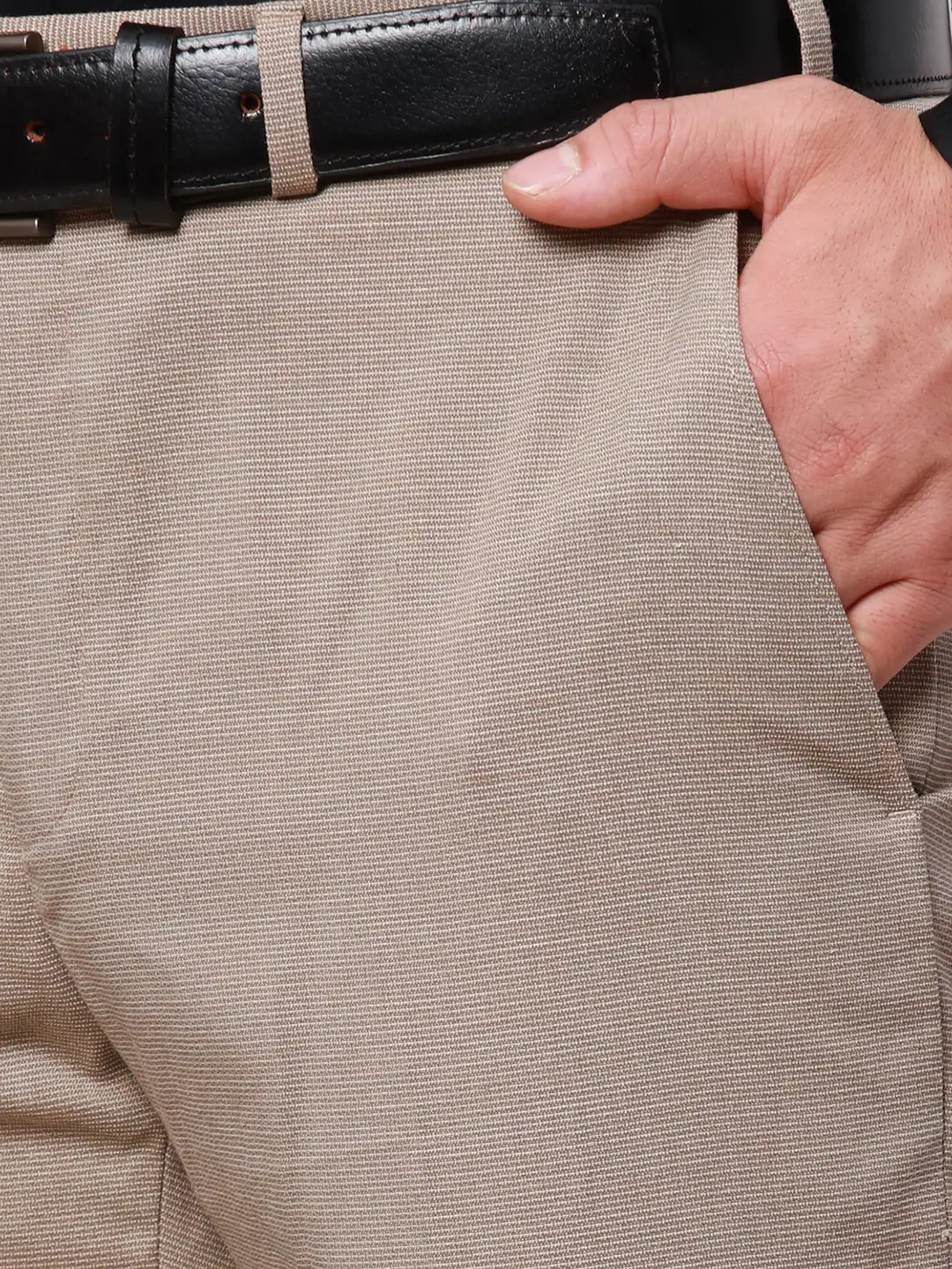 Raymond Men Fawn Slim Fit Solid Polyester Trousers - Image 6