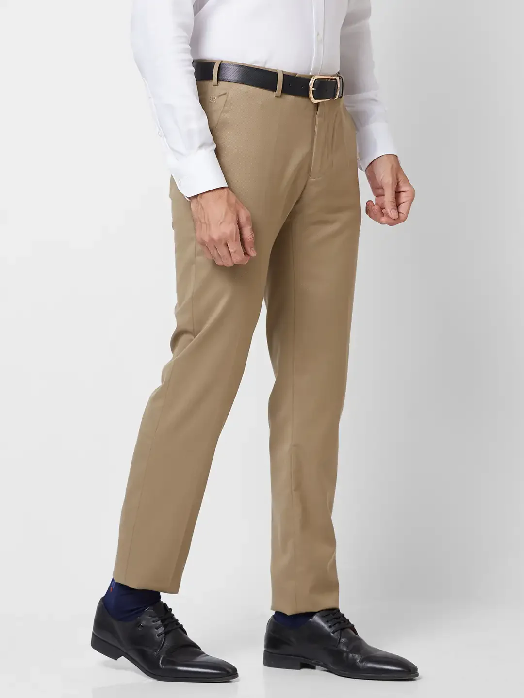 Raymond Men Fawn Slim Fit Structure Polyester Trousers - Image 2